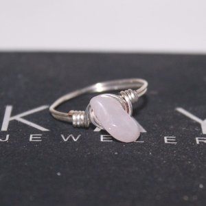 925 Sterling Silver Pink Quartz Stone Ring